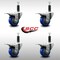Service Caster 3'' SS Blue Poly Swivel 1'' Expanding Stem Caster Set Total Lock Brake, 4PK SCC-SSEXTTL20S314-PPUB-BLUE-1-4 - alternate 2